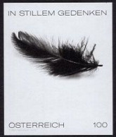 AUSTRIA(2023) Black Feather. Black Print. Signifying Grief. - Proeven & Herdruk