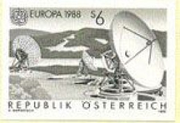 AUSTRIA(1988) Telecommunications Dish. Black Print. Scott No 1429, Yvert No 1751. - Prove & Ristampe