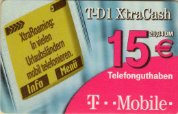 Guthaben-TK T-D1 XtraCash Aufladung Bis 12/03 O 15€ TELEKOM PIN-# Zum Freirubbeln TK Telefon-telecards Of Germany - Telefone