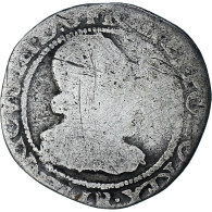 France, Henri III, 1/4 Franc Col Fraisé, 1577, Rouen, Très Rare, B+, Argent - 1574-1589 Henry III