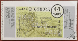 Billet De Loterie Nationale Belgique 1982 44e SuperTranche Des Chrysanthèmes - 3-11-1982 - Billetes De Lotería