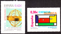 España Spain 2007  Astronomía Química  Mi 4201/02  Yv 3906/07  Edi 4310/11  Nuevo New MNH ** - Astronomie