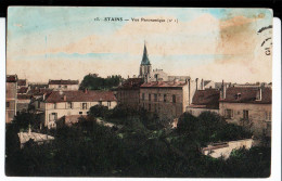 13. Stains. Vue Panoramique. De J. Marcotte à Mme Marie Hélène Grandjean épouse Albert Thiney à Bazarnes. 1910. - Stains