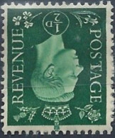 GB 1937 KGVI 1/2d Green Wmk Inverted Unused But No Gum - Ungebraucht