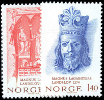 Norway 1974 700th Anniversary Of King Magnus Lagaboter National Legislation Unmounted Mint. - Ungebraucht