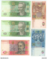 Lot De 5 Billets Billet Ukraine ( état D'usage ) - Ucrania