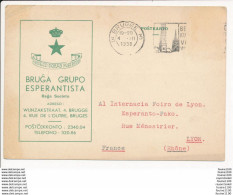 Carte ( Format 15 X 10,5 Cm ) ESPERANTO (  BRUGGE BRUGES BRUGA GRUPO ESPERANTISTA  BELGIQUE  -  à La Foire De LYON ) - Esperanto