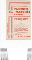 BUVARD  Papeterie MARQUES  à MALVEZIE 31 Lyon Villeurbanne 69 Trémolat 24  ( Recto Verso ) - Cartoleria