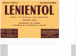 BUVARD Médicament Lenientol  Laboratoires Couturieux ( Recto Verso ) - Produits Pharmaceutiques