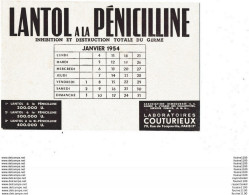 BUVARD Médicament Lantol à La Péniciline Laboratoires Couturieux ( Attention Couleur De L' écriture Du Buvard Marron - Produits Pharmaceutiques