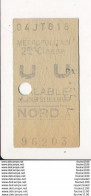 Ticket De Métro De Paris ( Métropolitain ) 2me Classe  ( Station ) NORD A - Europa