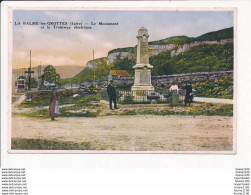 Carte De LA BALME LES GROTTES Le Monument ( Aux Morts ) Et Le Tramway électrique - La Balme-les-Grottes