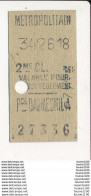 Ticket De Métro De Paris ( Métropolitain ) 2me Classe ( Station ) ( Place ) PCE DAUMESNIL A - Europe