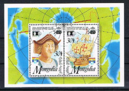 Mongolia 1992 Mi Block 184 Columbus Sheet MNH - Cristóbal Colón