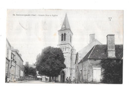 SANCERGUES - 18 - Grande Rue Et Eglise - GEO 4 - - Sancergues