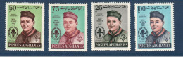 Afghanistan, N° Yv PA 32 à 35, Mi 699A à 702A, **, Scoutisme, - Afghanistan