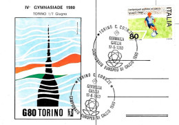 [MD8399] CPM - TORINO - MOLE ANTONELLIANA - IV° GYMNASIADE G80 - CON ANNULLO - PERFETTA - Non Viaggiata - Mole Antonelliana