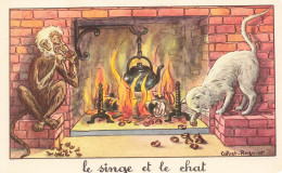 CONTES FABLES ET LEGENDES - Le Singe Et Le Chat - J. De La Fontaine - Colorisé - Carte Postale Ancienne - Fairy Tales, Popular Stories & Legends