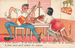 ILLUSTRATEUR - Une Femme Servant Le Vin Au Monsieur - Colorisé - Carte Postale Ancienne - Autres & Non Classés