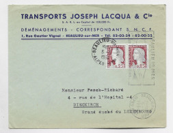 DECARIS 25 N° 1263 PAIRE LETTRE BEAULIEU 6.5.1964 POUR LUXEMBOURG - 1960 Maríanne De Decaris