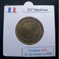 France 1921 2 Francs Type Chambre Du Commerce (réf Gadoury N°533) - 2 Francs