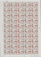 1969. DANMARK. 50 + 10 ØRE RED CROSS In Never Hinged Sheet (50 Stamps) With Margin Number L 1... (Michel 488) - JF538633 - Storia Postale