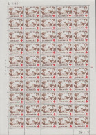 1969. DANMARK. 50 + 10 ØRE RED CROSS In Never Hinged Sheet (50 Stamps) With Margin Number L 1... (Michel 488) - JF538634 - Covers & Documents