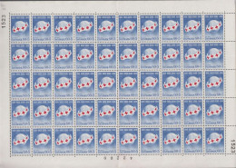 1959. DANMARK. 60 + 5 ØRE RED CROSS In Never Hinged Sheet (50 Stamps) With Margin Number 1523... (Michel 376) - JF538681 - Briefe U. Dokumente