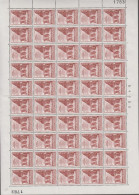 1962. DANMARK. 10 ØRE BØRKOP VANDMØLLE In Never Hinged Sheet (50 Stamps) With Margin Number ... (Michel 404x) - JF538684 - Briefe U. Dokumente