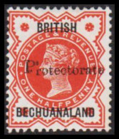 1888. BECHUANALAND. BRITISH Protectorate BECHUANALAND Overprint On ONE HALF PENNY Victoria. No... (MICHEL 29) - JF538770 - 1885-1964 Herrschaft Von Bechuanaland