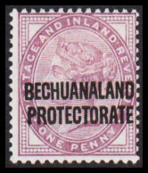 1897. BECHUANALAND. BECHUANALAND PROTECTORATE Overprint On ONE PENNY Victoria. Hinged.  (MICHEL 47) - JF538774 - 1885-1964 Protectorat Du Bechuanaland