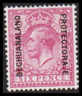 1913-1920. BECHUANALAND. BECHUANALAND PROTECTORATE Overprint On SIX PENCE Georg V. Hinged.  (MICHEL 67) - JF538786 - 1885-1964 Protectorado De Bechuanaland