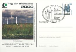 953  Éolienne, Energie, Climat: Entier (c.p.) D'Allemagne 2000 - Wind Turbine Stationery Postcard. Energy Windmill - Electricity