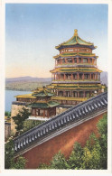 PEKING Pagoda In The Summer Palace Hartungs Photo Shop Color Ungelaufen Rückseitig Schürfungen Von Albumentfernung - Chine