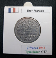 France 1943 2 Francs Type Bazor (réf Gadoury N°536) - 2 Francs