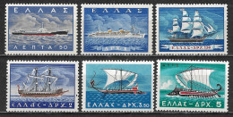 GREECE 1958 Greek Merchant Marine Complete MNH Set Vl. 740 / 745 - Ungebraucht