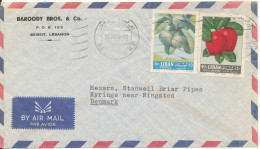 Lebanon Air Mail Cover Sent To Denmark 26-4-1963 (one Of The Stamps Is Damaged) - Lebanon