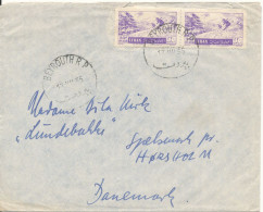 Lebanon Air Mail Cover Sent To Denmark Beyrouth 17-7-1955 (the Cover Is Damaged At The Top) - Lebanon