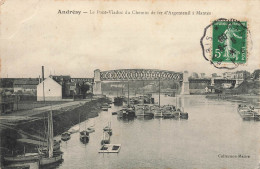 Andrésy * Le Pont Viaduc De La Ligne Chemin De Fer D'argenteuil à Mante * Péniche - Andresy