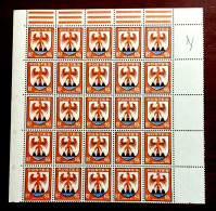 France 1946 Neuf N** Bloc De 25 Timbres YT N° 758 Blason Comté De Nice - Feuilles Complètes