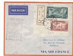 France - Syrie - Lettre Recom De 1939 - Oblit Damas - Exp Vers Paris - Vol France Syrie - - Covers & Documents
