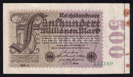 500 Millionen Mark 1.9.1923 - Perforiert Und Rs Als Rechnungsvordruck Gedruckt - Original ! - 500 Millionen Mark
