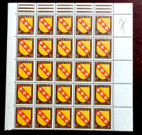 France 1946 Neuf N** Bloc De 25 Timbres YT N° 757 Armoiries De Lorraine - Feuilles Complètes