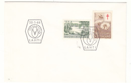 Finlande - Lettre De 1966 - Oblit Lahti - Pirogue - Fleurs - - Briefe U. Dokumente