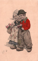 CPA - ILLUSTRATION Karl FEIERTAG - Couple ENFANTS (Petits Hollandais) - Edition B.K.Vienne - Feiertag, Karl