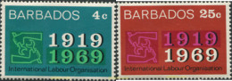 290152 MNH BARBADOS 1969 CINCUENTENARIO DE LA ORGANIZACION INTERNACIONAL DEL TRABAJO - Barbados (1966-...)