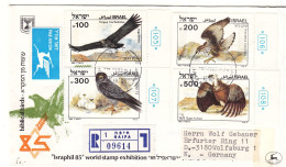 Israël - Lettre Recom De 1985 - Oblit Haifa - Oiseaux - Rapaces - Vautours - Faucons - Aigles  ? - - Briefe U. Dokumente