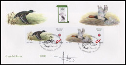 FDC° - Fuligules / Canards / Eenden / Enten - BUZIN - SIGNÉ/GETEKEND/UNTERSCHRIEBENES - Numéroté/Genummerd/Nummeriert - Cartoline Commemorative - Emissioni Congiunte [HK]