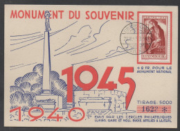 LUXEMBOURG  / 1945 - CARTE COMMEMORATIVE ILLUSTREE NUMEROTEE (ref 6631) - Cartas & Documentos