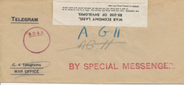 GB WORLDWAR II Rare Cover With Red L1 „BY SPECIAL MESSENGER“ And Red Single Circle „S.D.6.A“ - Cartas & Documentos
